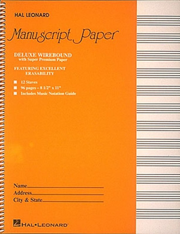 DELUXE WIREBOUND MANUSCRIPT BK 12 STAVE 96 PAGES
