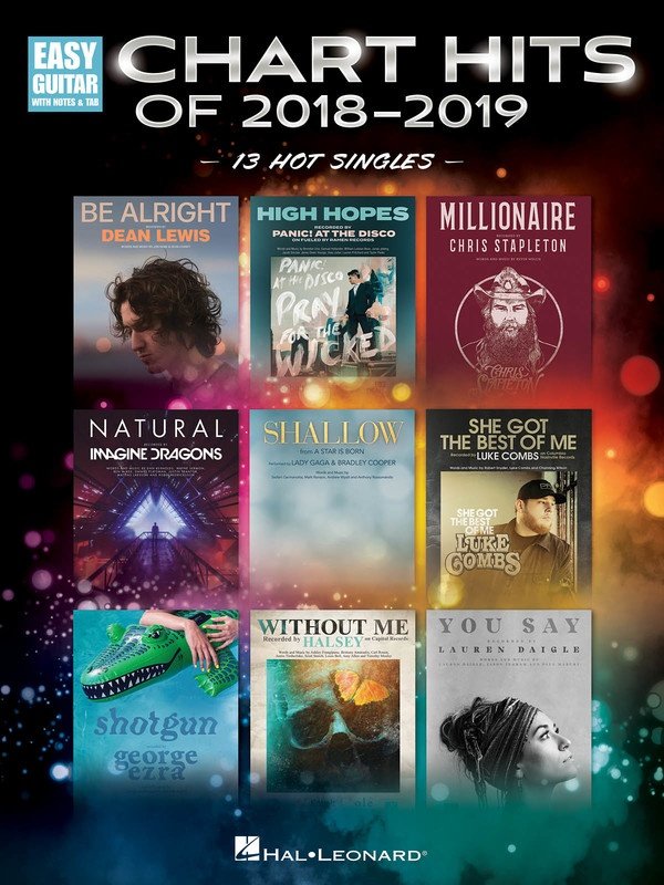 Chart Hits of 2018-2019 Easy Guitar Notes & Tab