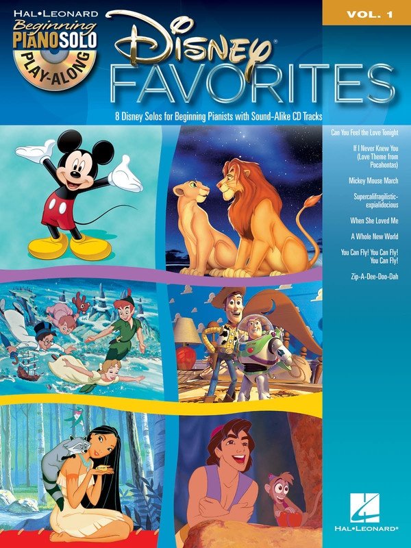 DISNEY FAVORITES BEGINNING PIANO PLAYALONG V1 BK/OLA
