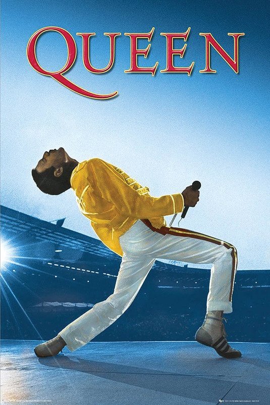 Queen - Freddie Live at Wembley Stadium Wall Poster