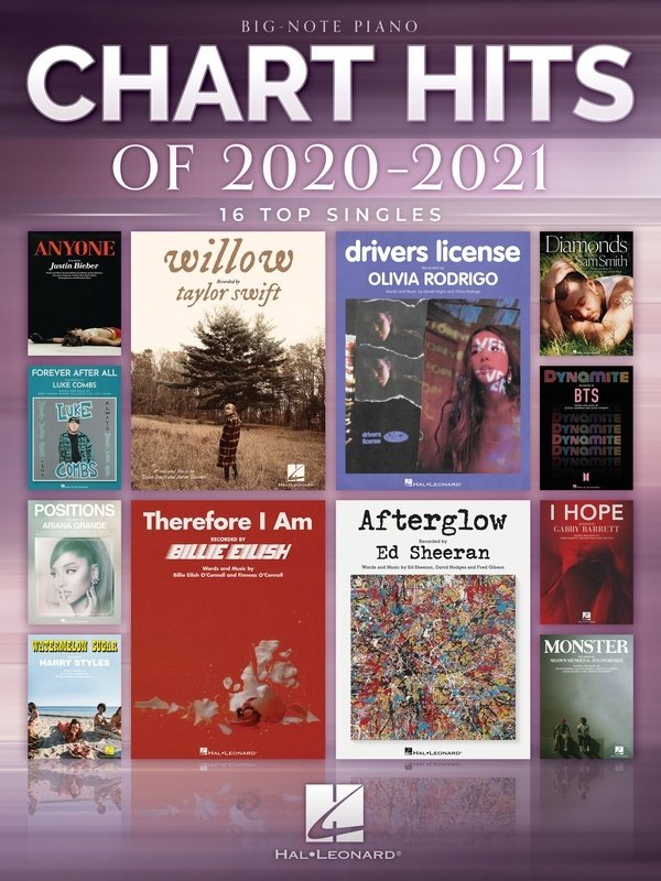 Chart Hits of 2020-2021 Big Note Piano