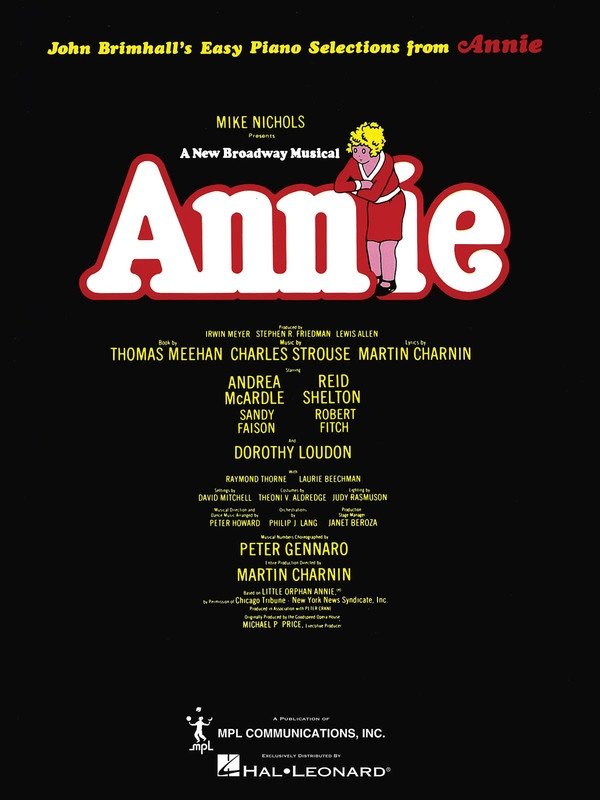 Annie Vocal Selections Easy Piano