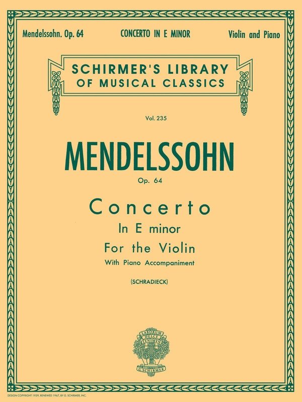 Mendelssohn - Concerto E Minor Op 64 Violin/piano