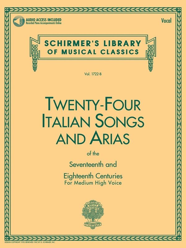 24 Italian Songs & Arias Medium/high Voice Bk/ola