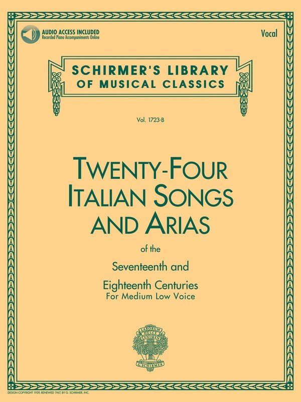 24 Italian Songs & Arias Medium/low Voice Bk/ola
