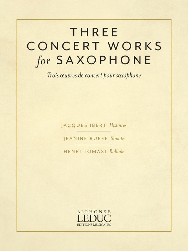 3 Concert Works for Saxophone Alto Sax/piano