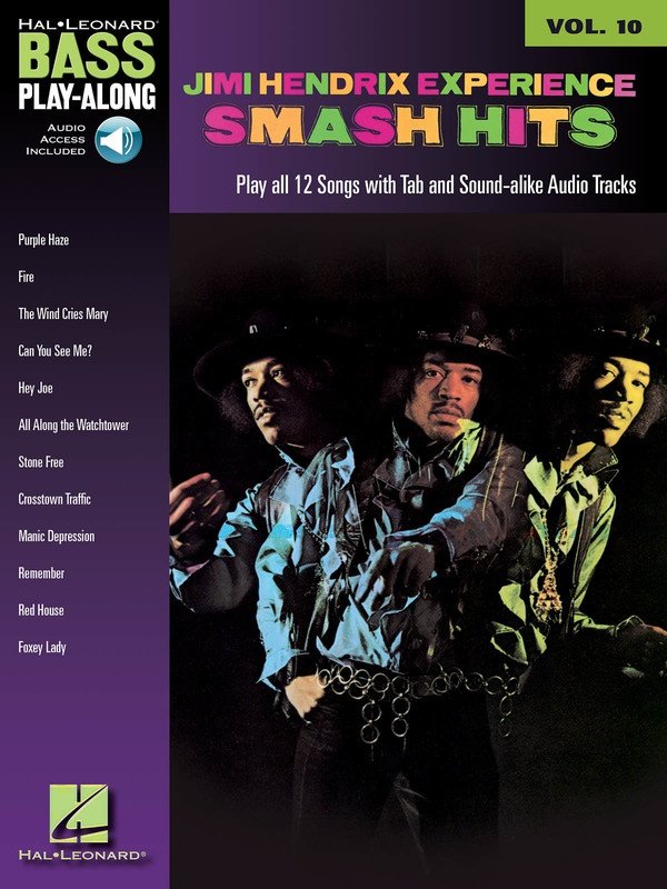 Jimi Hendrix Smash Hits Bass Playalong V10 Bk/ola