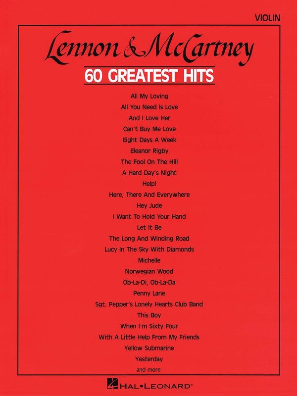 Lennon & Mccartney 60 Greatest Hits Violin