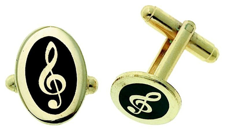 Cuff Links Treble Clef Oval