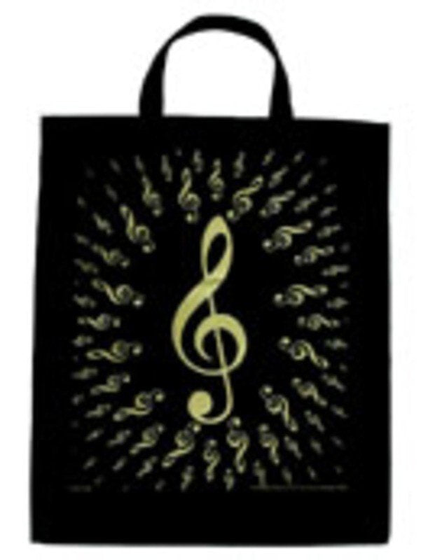 Extra Large Totebag Bursting Treble Clefs Black