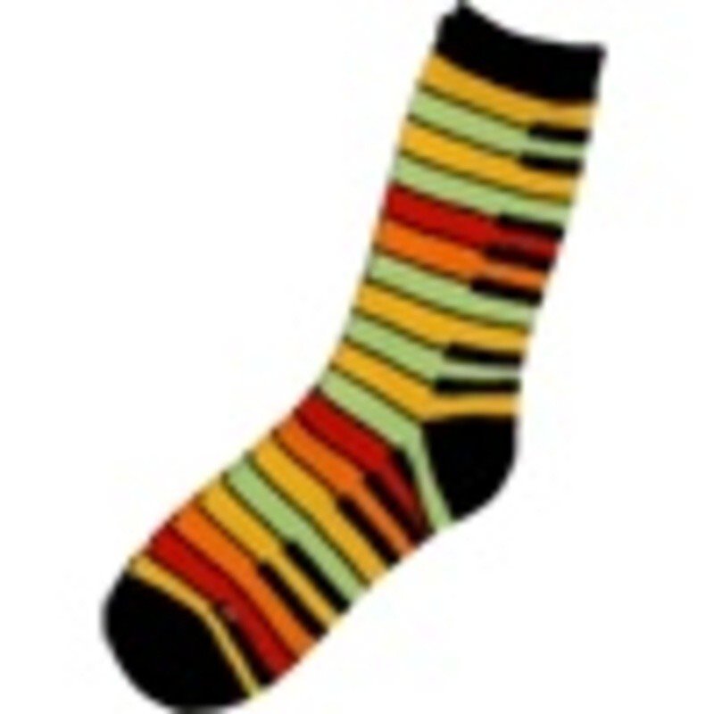 Socks Keyboard Rainbow Yellow Womens