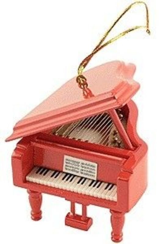 Grand Piano Ornament Red
