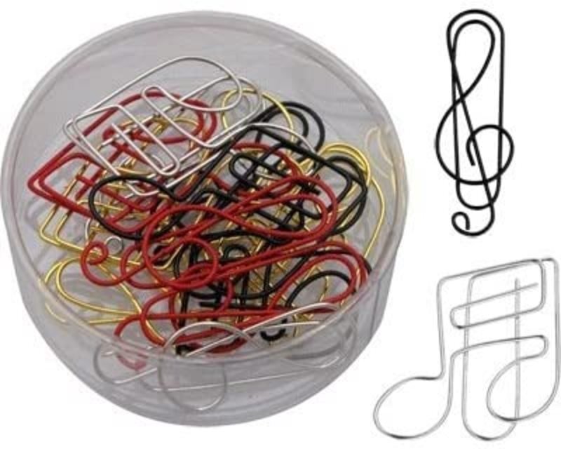 Paper Clips Treble Clef & Note Tub of 15 Asst Colours