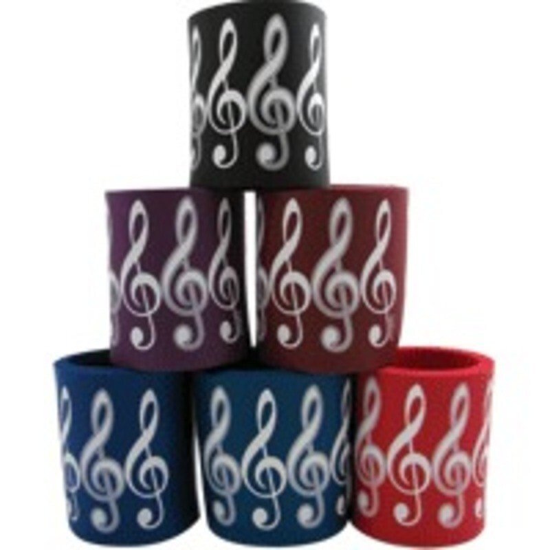 Stubby Holder Gtreble Clef Assorted Colours Foam