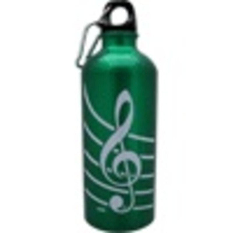 Sports Bottle Aluminium Treble Clef Green