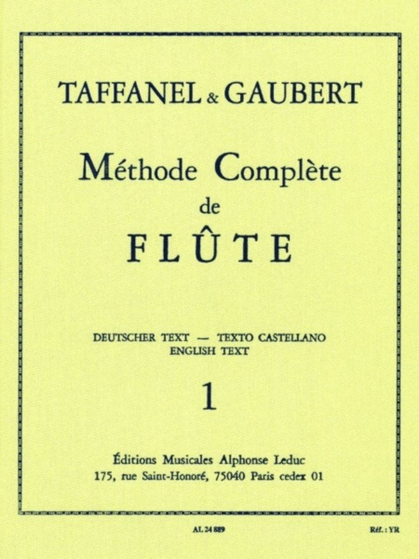 Taffanel/gaubert - Complete Method for Flute Vol 1