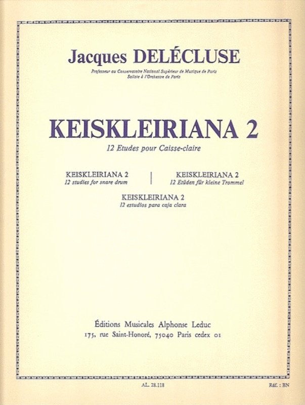 Keisleiriana 2 12 Studies for Snare Drum