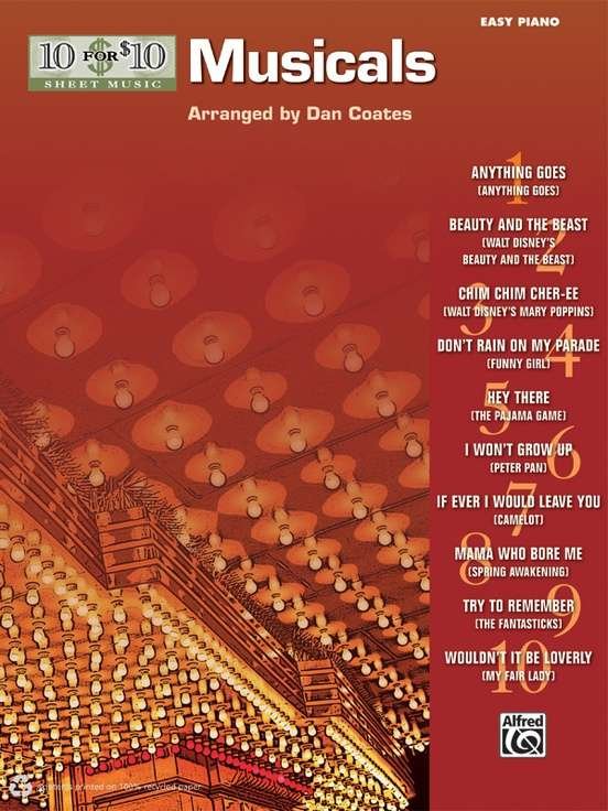 10 for 10 Sheet Music Musicals Easy Piano