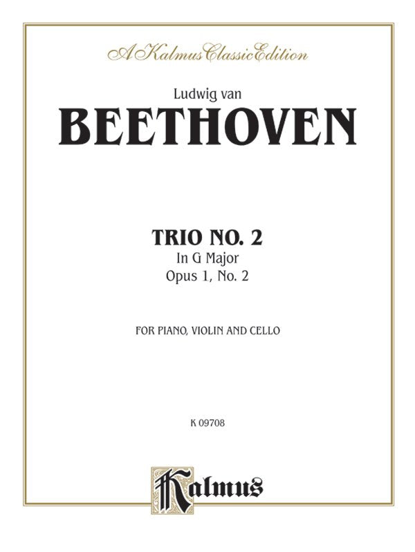 Beethoven - Trio No 2 G Major Op 1 for Violin/cello/piano