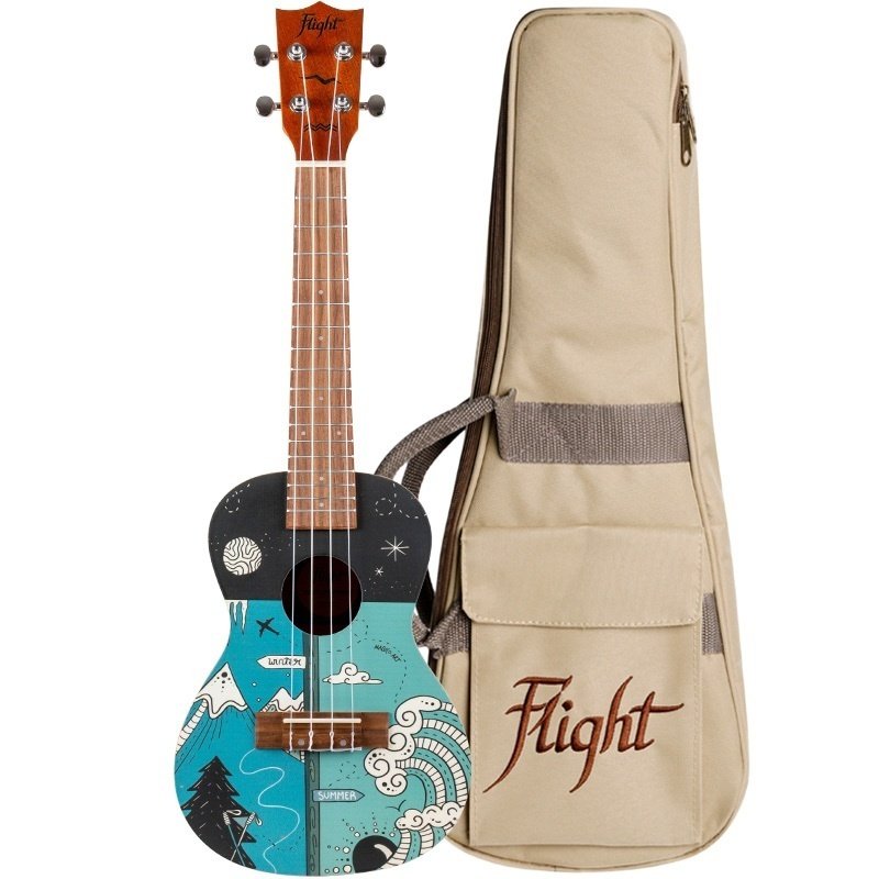 Flight Auc33 Two Season Concert Ukulele W/bag