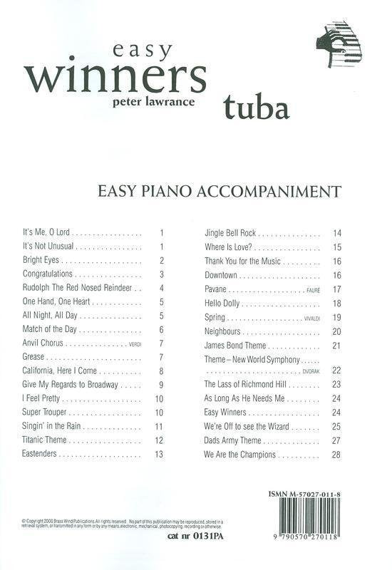 Easy Winners E Flat Bass/tuba Piano Accomp