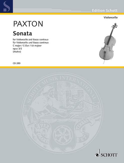 Paxton - Sonata C Major Op 3/3 for Cello/bc