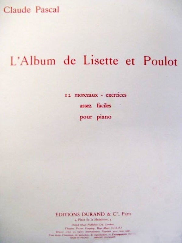 Pascal - Lalbum De Lisette Et Poulot for Piano