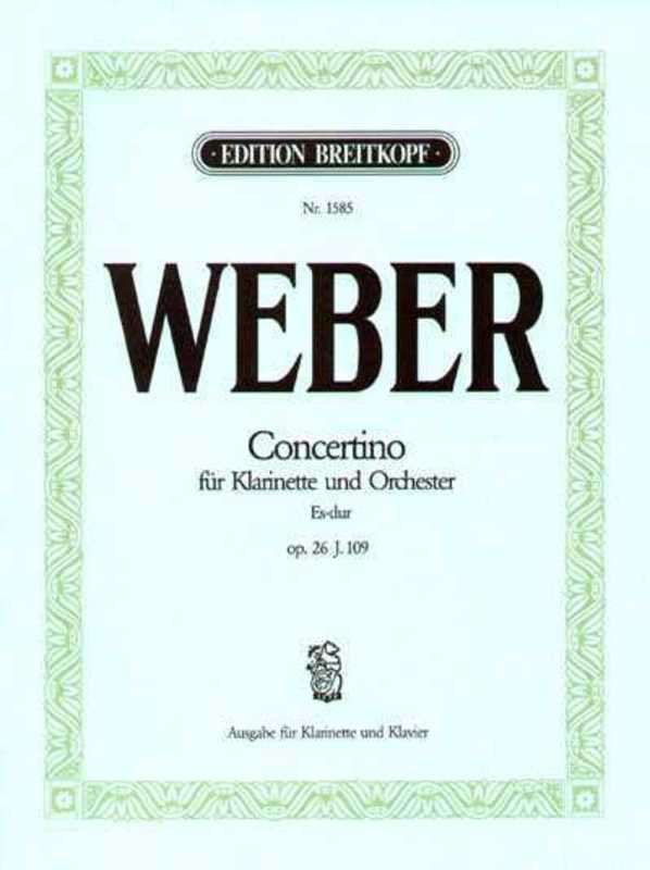 Weber - Concertino E Flat Op 26 Clarinet/piano