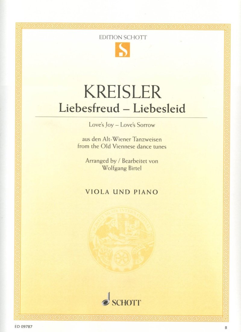 Kreisler - Liebesfreud Liebesleid Viola/piano