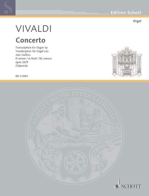 Vivaldi - Concerto D Minor Op 26/9 Transcription for Organ