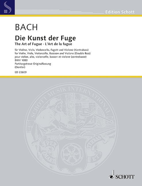 Bach - Art of Fugue Bwv 1080 Score Vln/vla/vc/bsn/db