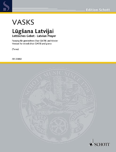 Latvian Prayer Satb