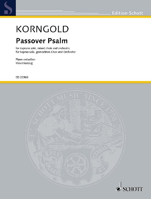 Korngold - Passover Psalm Op 30 Vocal Score