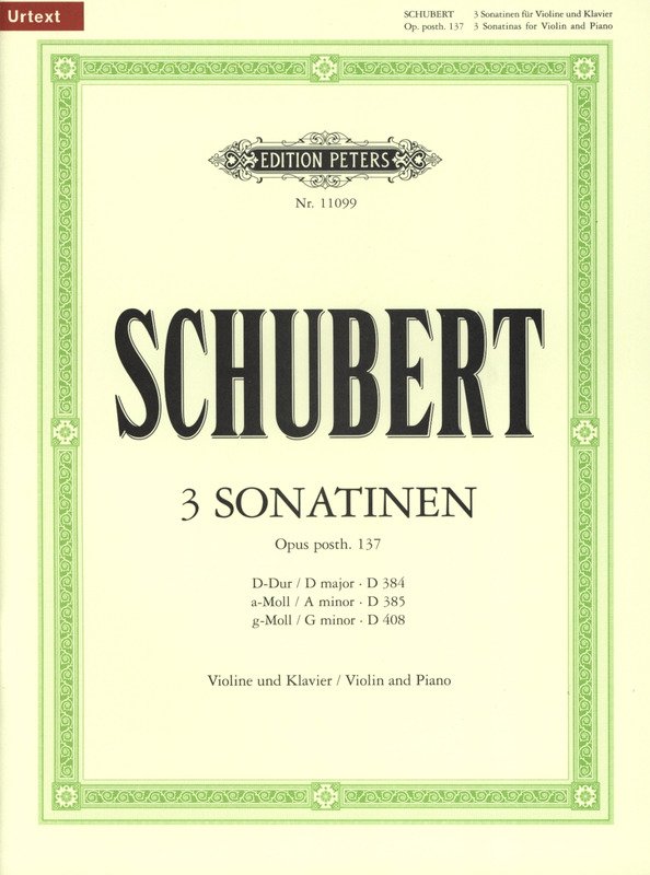 Schubert - 3 Sonatinas Op 137 Violin/piano