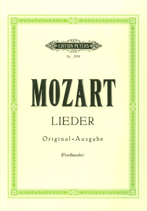 Mozart - Lieder Album of 29 Songs High Voice