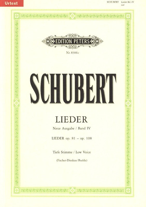 Schubert - Songs Vol 4 Low Voice