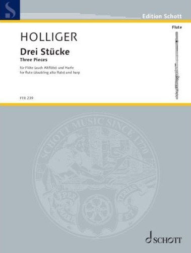 Holliger - 3 Pieces for Flute (doubling Alto Flute)/harp