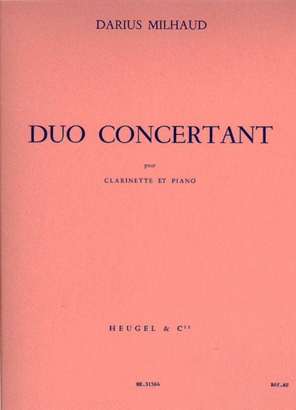 Milahud - Duo Concertant Clarinet/piano