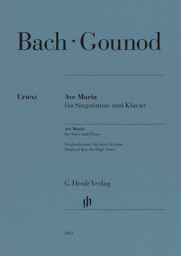 Bach/gounod - Ave Maria Original Key for High Voice/piano
