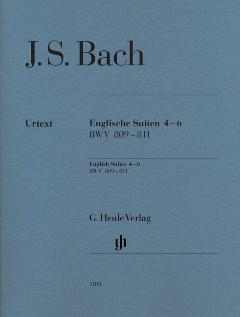 English Suites 4-6 Bwv 809-811 Without Fingering
