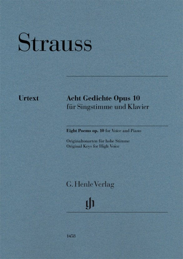 Strauss - 8 Poems Op 10 for High Voice/piano