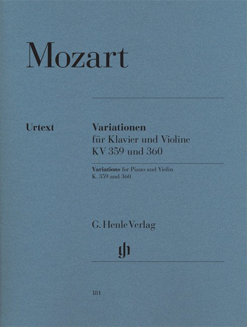 Variations K 359 G K 360 G Min Vln/pno