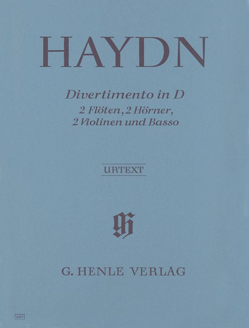 Divertimento Hob 2 No 8 D 2fl 2fhn 2vln Cont