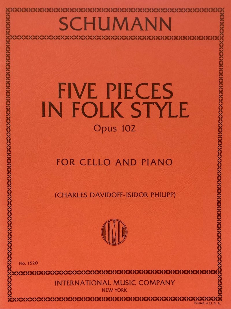 Schumann - 5 Pieces in Folk Style Op 102 Cello/piano
