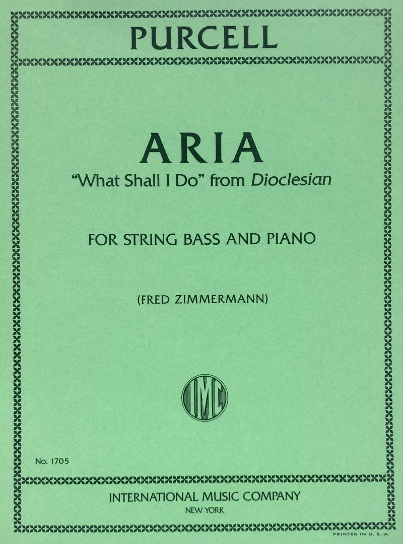 Purcell - Aria What Shall I Do Double Bass/piano