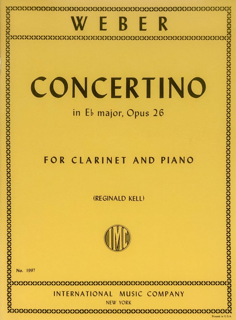 Weber - Concertino Op 26 E Flat Clarinet/piano