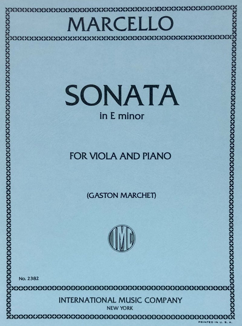 Marcello - Sonata E Min Viola/piano Ed Marchet