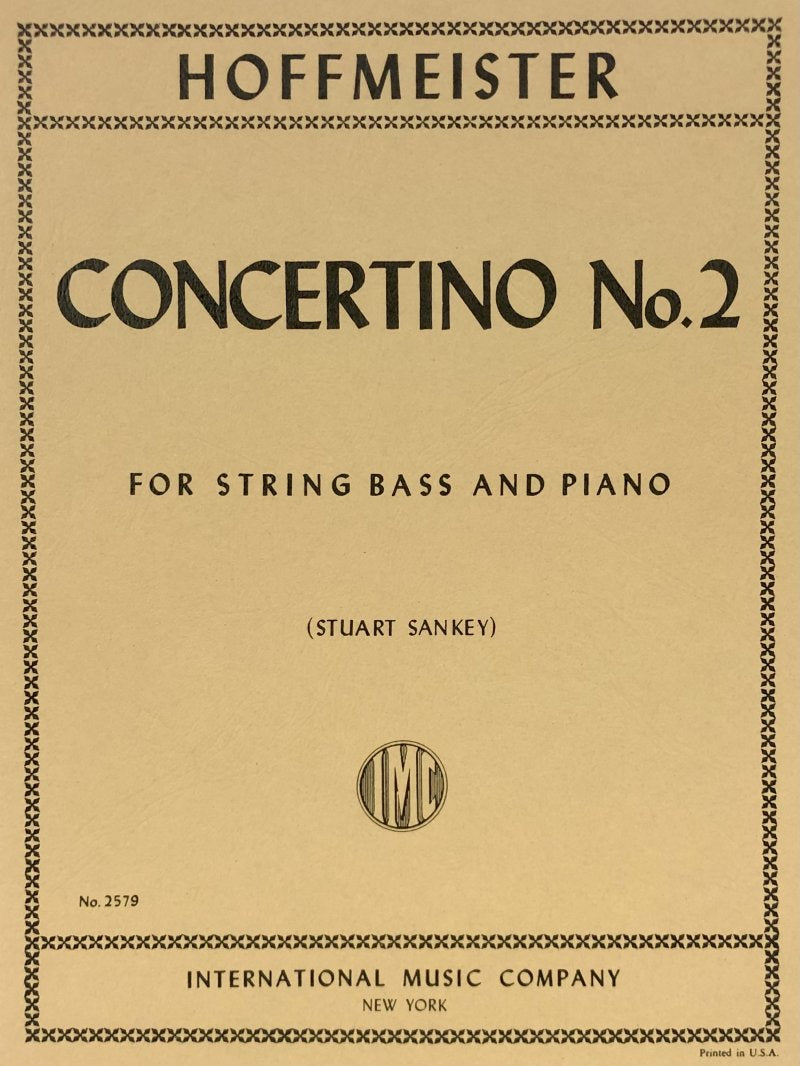 Concertino No 2 Ed Sankey Db/pno