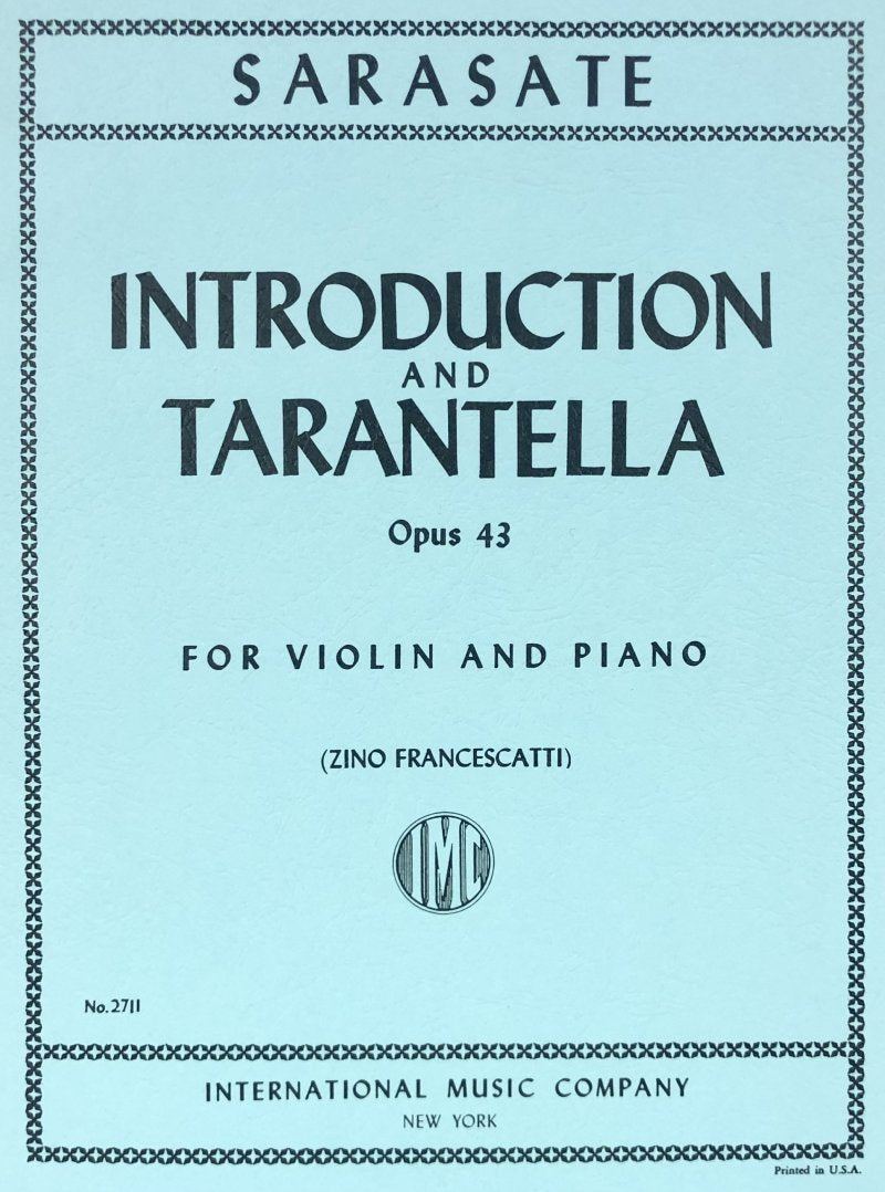 Sarasate - Introduction & Tarantella Op 43 Violin/piano