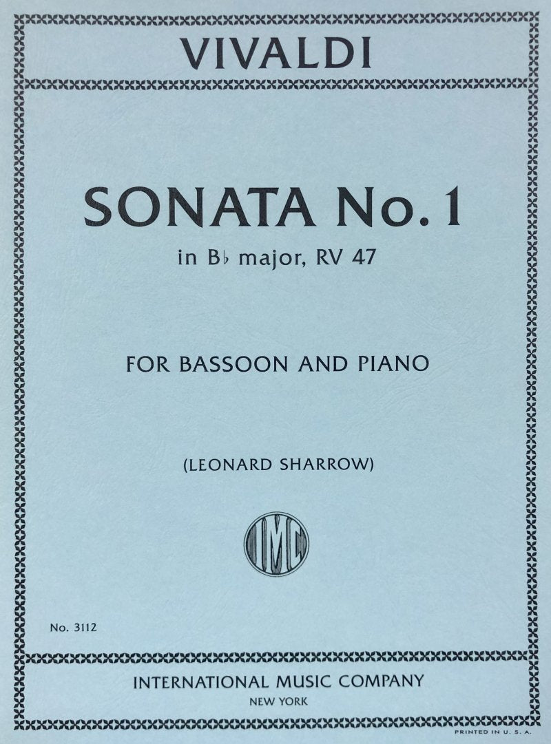 Vivaldi - Sonata No 1 B Flat Rv 47 Bassoon/piano